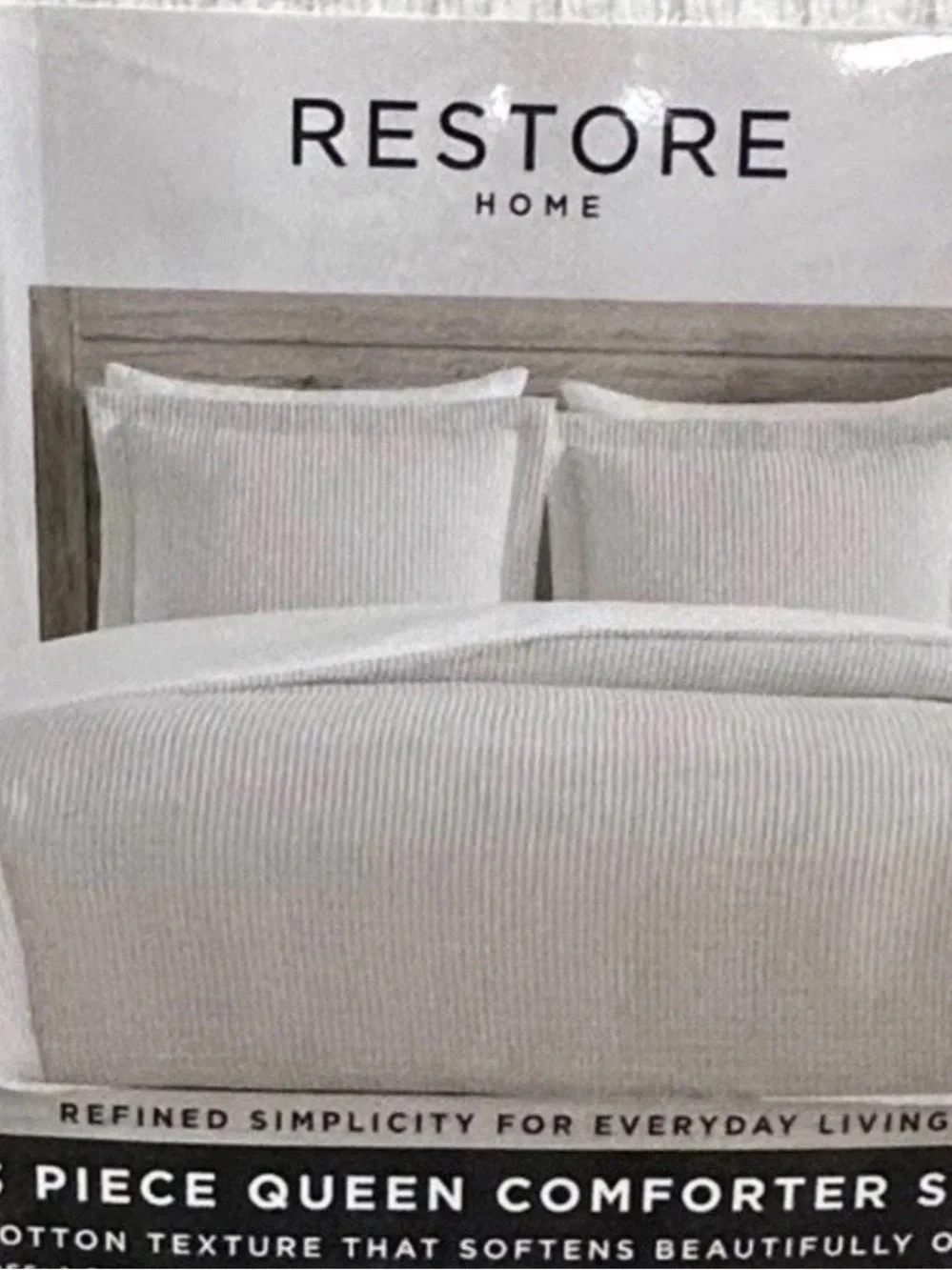 Restore Home 3 Piece Curated Queen Off White and Tan Comforter Set